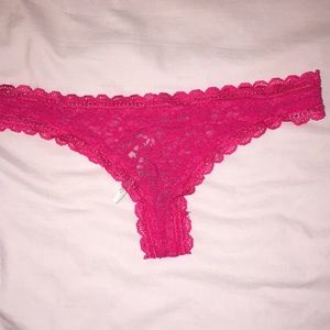 Pink lace thong